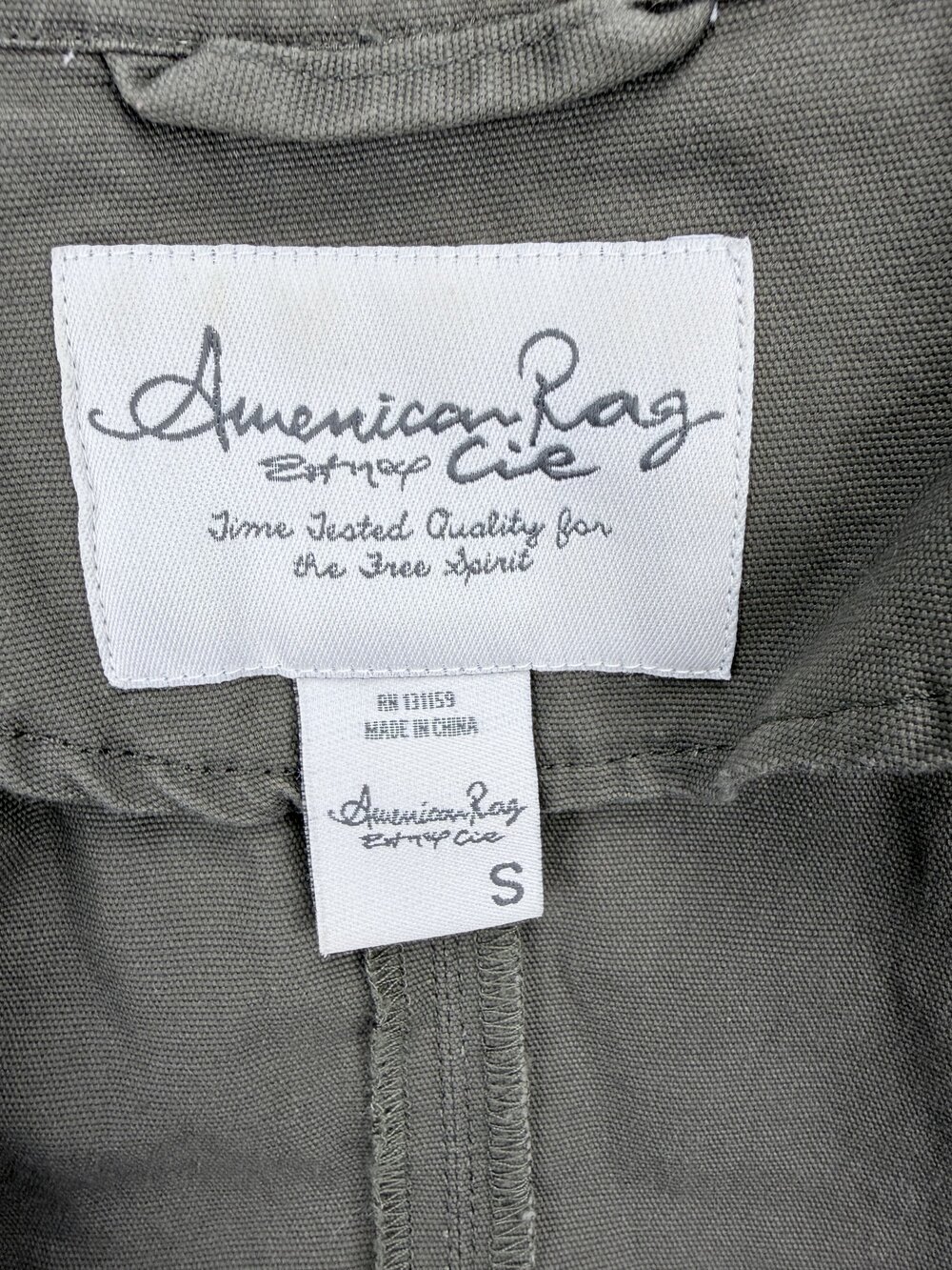 American Rag Women Olive Green Cotton Utility Drawstring Vest Size S - Picture 4 of 14